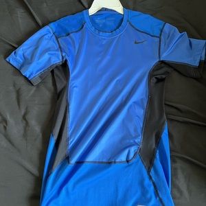 Nike blue pro combat slim shirt